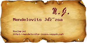 Mendelovits Józsa névjegykártya